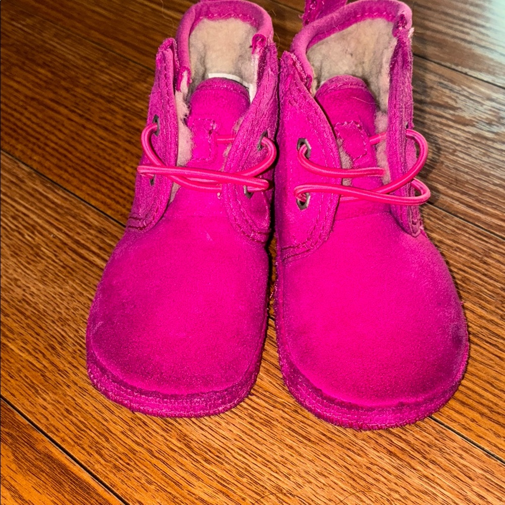 Kids Pink Suede Boots